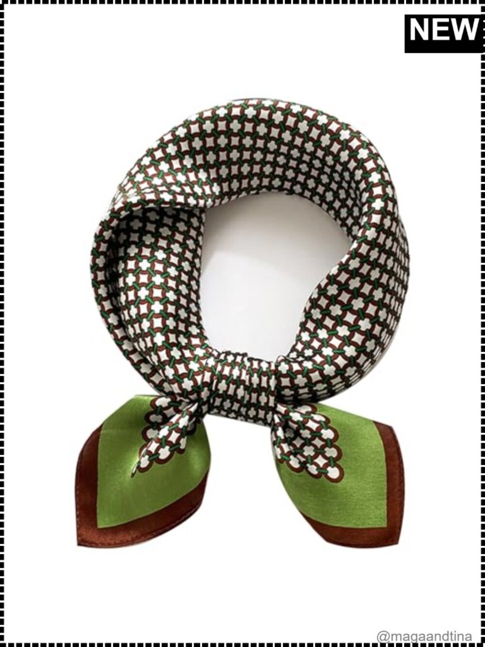 100% Mulberry Silk Scarf Women Square 21x21 Digital Print Neck Hair Bag